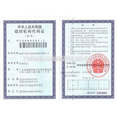 Organization code certificate