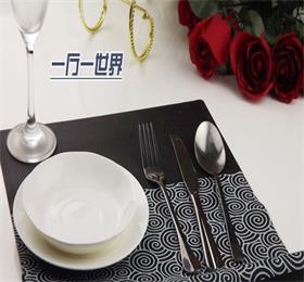 Italiens Hotel Supplies importer orders black bottom silver design silicone placemat.