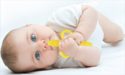 This silicone teether won his heart when the baby is teething. This silicone teether won his heart when the baby is teething.
