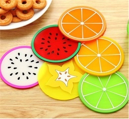 creative fruit shape silicone cup mat