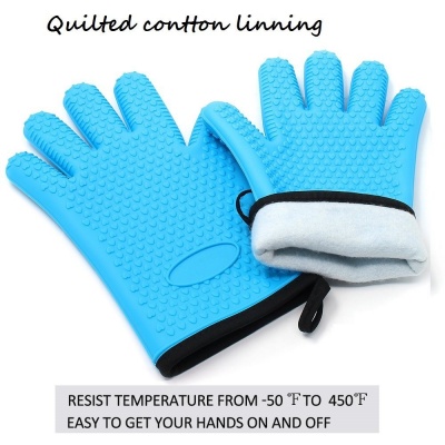 silicone kitchen gloves with quilted cotton lining