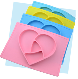 baby silicone heart shape placemat