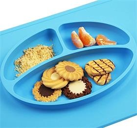 silicone kids placemat food plate 3 compartments