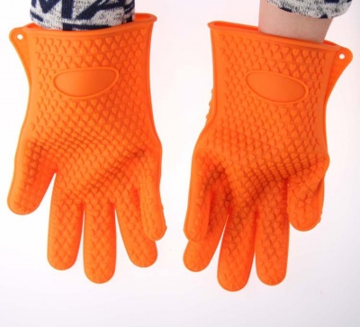 fda approved silicone grilling gloves with inner cotton layer
