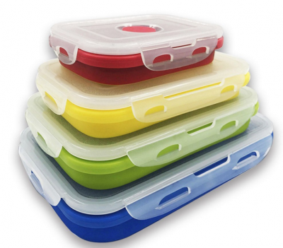 food grade silicone collapsible bento lunch boxes