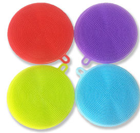 silicone sponge kitchen dish scrubber