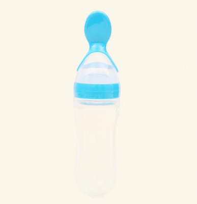 silicone baby feeding bottle with spoon