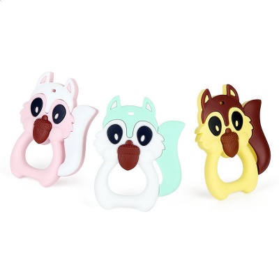 Silicone Squirrel Teether Baby Chew Teething Toy