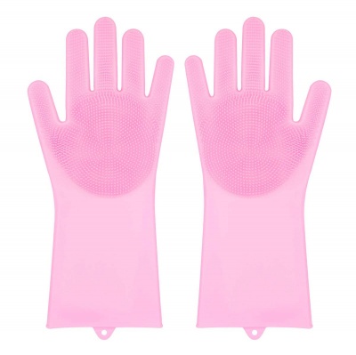 silicone brush scrubber gloves heat resistant for dish wash