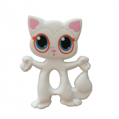 non-toxic BPA free hot sell baby silicone cat teether