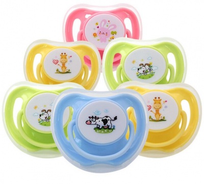 cartoon silicone baby pacifier with custom logo