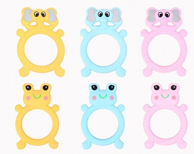 frog elephant food grade silicone teether