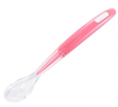 multicolor silicone baby spoon