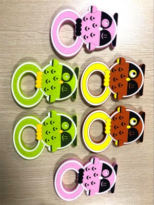 New Design Custom Animal Cute Owl Food Grade BPA Free Soft Silicone Baby Teether