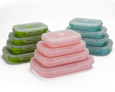 Various Models Silicone Rectangle Collapsible Food Container