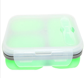 3 Compartment Foldable Silicone Lunch Box