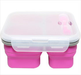 3 Compartment Folding Silicone Lunch Box