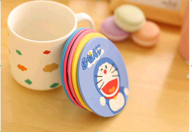 Creative cartoon silicone fashion circular coaster Creative cartoon silicone fashion circular coaster