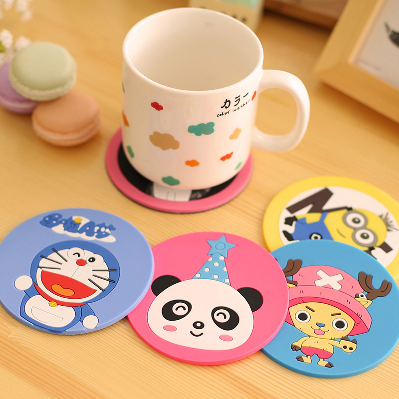 Creative cartoon silicone fashion circular coaster