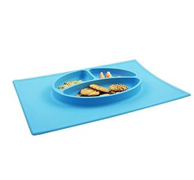 silicone kids placemat food plate 3 compartments