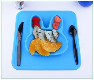 silicone rabbit shape placemat multicolor for kds