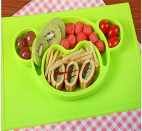 practical kids baby silicone plate sucker placemat