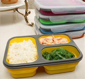 new design collapsible folding silicone lunch box