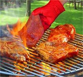 heat resistant silicone BBQ cooking gloves