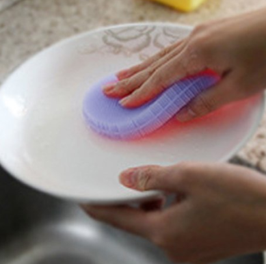 multipurpose food grade antibacterial silicone smart sponge dish