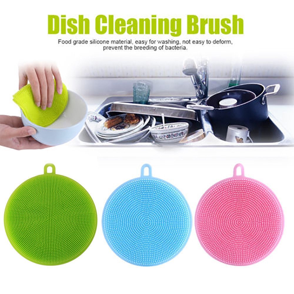silicone dish scrubber kitchen cleaning sponge