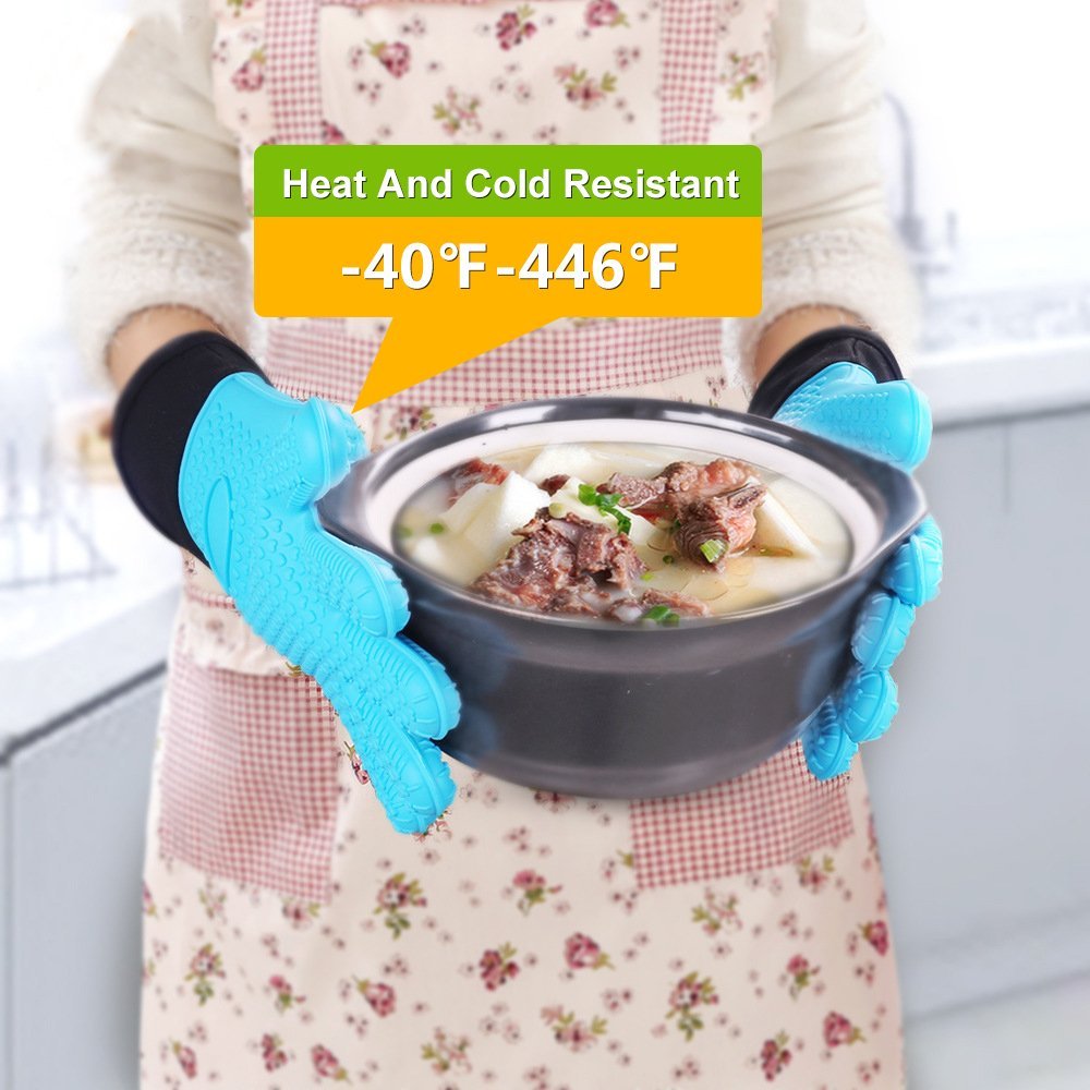 heat resitant silicone gloves cooking baking BBQ  glove