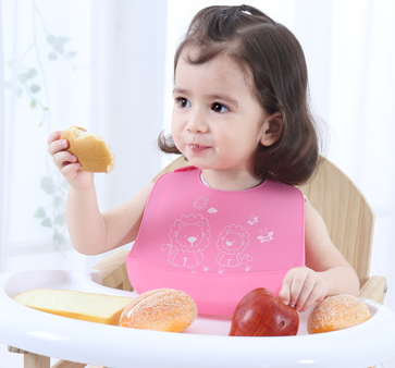 waterproof silicone baby bib with food catcher