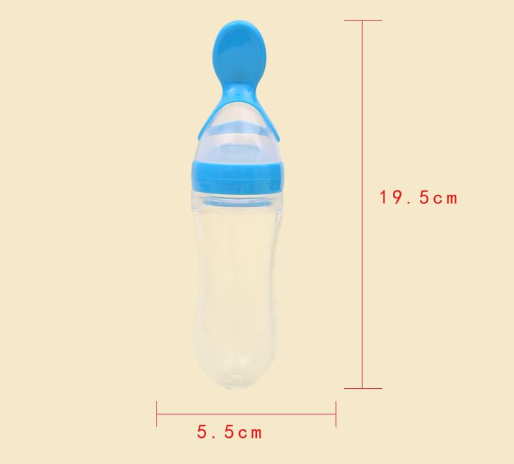 silicone baby feeding bottle with spoon