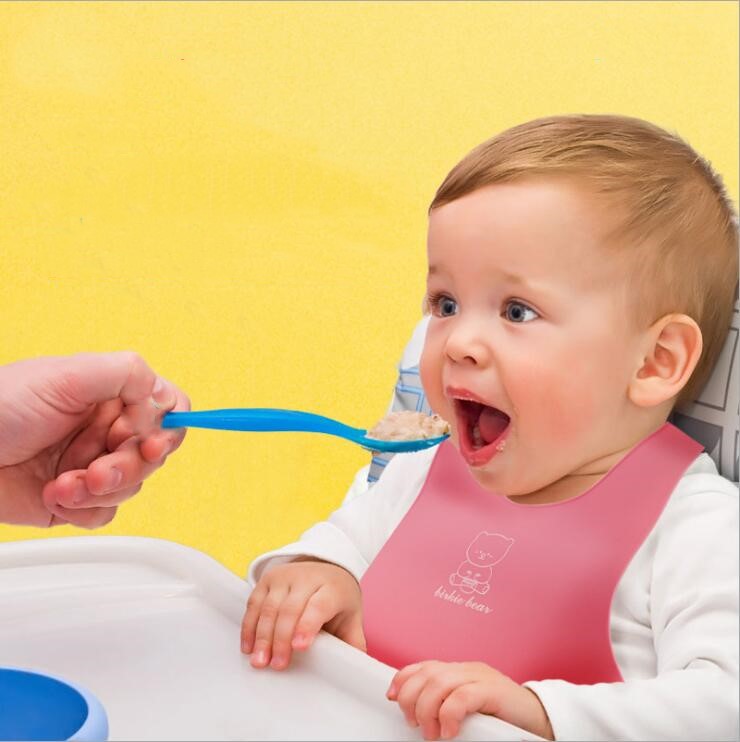 waterproof kids silicone baby bib with pocket