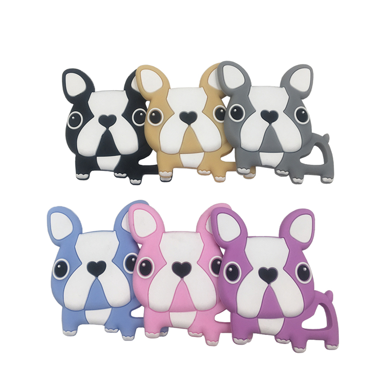 kids gift animal teethers pendants baby silicone dog teething toys