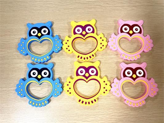bpa free baby owl silicone teether
