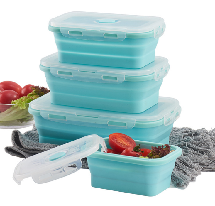 Various Models Silicone Rectangle Collapsible Food Container